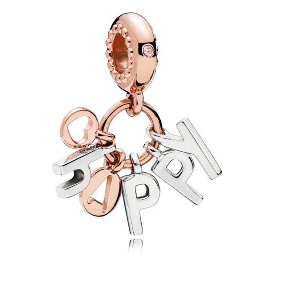 Pandora bracelet “happy” dangle charm